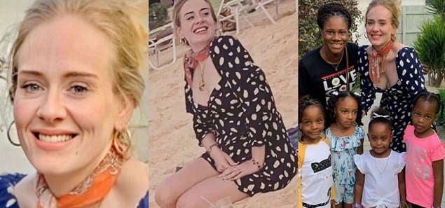 Adele  irreconocible en las playas del Caribe