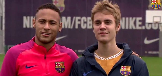 Barcelona es pop: Bieber se entren con Neymar