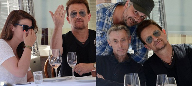 Bono invita una copa a los paparazzi