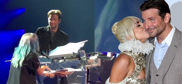 Bradley Cooper sorprende en el escenario con Lady Gaga