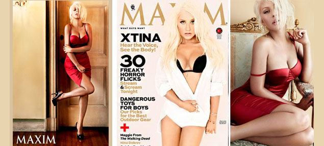 Christina Aguilera muestra su delgada en Maxim
