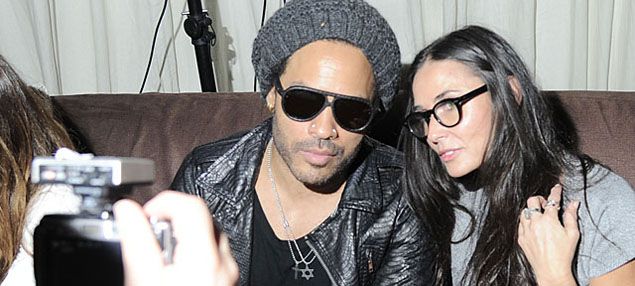 Demi Moore y Lenny Kravitz de fiesta