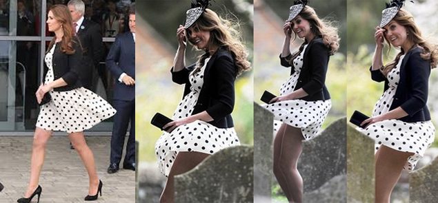 El viento le jug una mala pasada a Kate Middleton