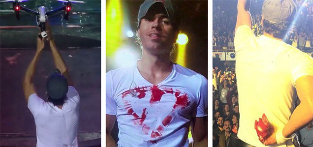 Enrique Iglesias se accident con un dron