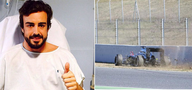 Fernando Alonso se recupera  tras el  incidente sufrido en el circuito de Montmel