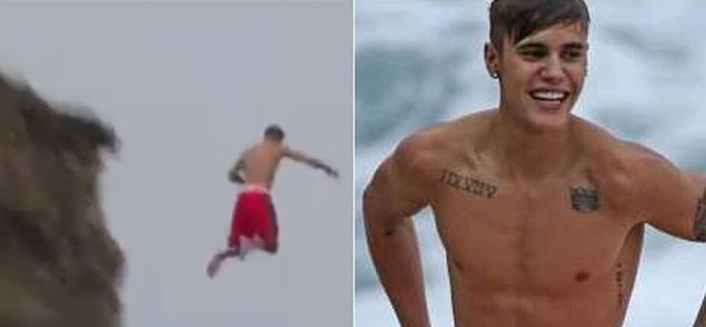 Justin Bieber se accident al saltar de un acantilado