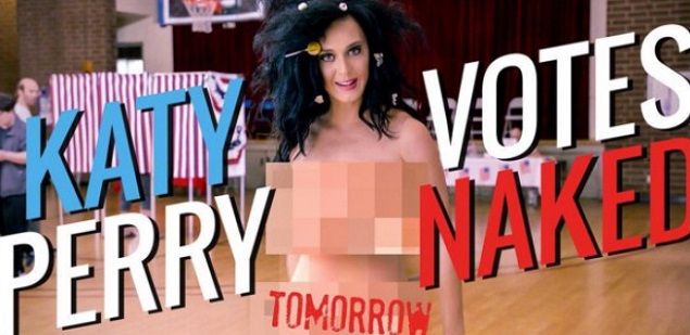 Katy Perry apunta al voto desnudo