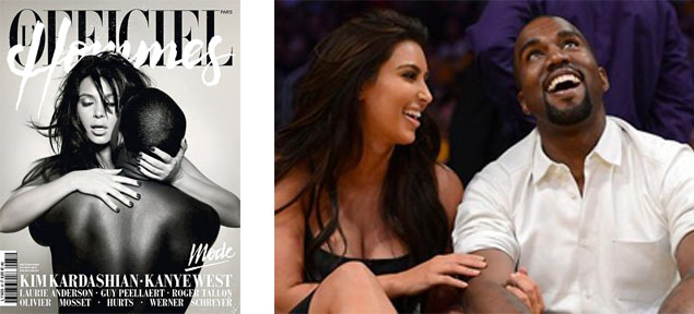 Kim Kardashian pos junto a Kanye West