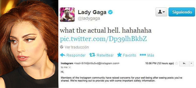 La preocupacin por Lady Gaga de Instagram