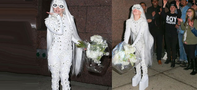 Lady Gaga se pasea vestida de novia por Nueva York