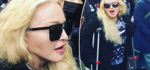 Madonna acudi a una protesta contra el racismo en Londres