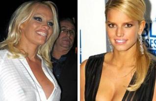 La pelea entre Pamela Anderson y Jessica Simpson.