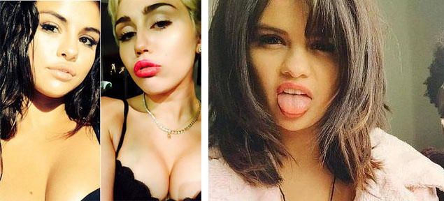 Pelea de selfies en Instagram entre Miley Cyrus y Selena Gmez