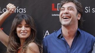 Penlope Cruz y Javier Bardem en el Paseo de la Fama de Madrid.