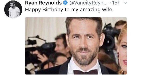 Ryan Reynolds felicita a Blake Lively de una manera bastante inslita