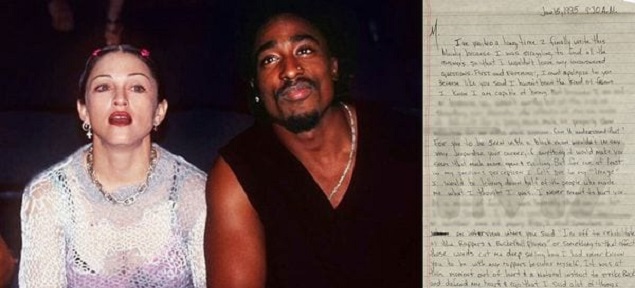 Se subastar una carta de Tupac a Madonna