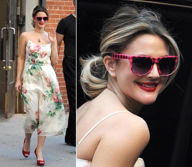 Tips de maquillaje de Drew Barrymore para chicas con lentes