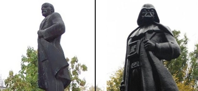 Una estatua de Darth Vader reemplaz a la de Lenin
